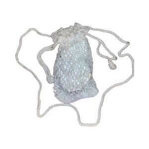 Valerie Stevens Silver Mini Drawstring Bag wedding formal NWOT 69